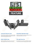 Main features of the 75 Series bifold system including double tempered glass for safety and energy efficiency.