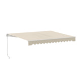 Aleko Caribbean Manual Retractable Patio Awning - Ivory Cream - 10 x 8 Feet