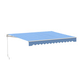 Aleko Caribbean Manual Retractable Patio Awning - Sky Blue - 13 x 10 Feet