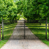 Aleko Steel Dual Swing Driveway Gate - Sofia Style - 18 x 6 Feet