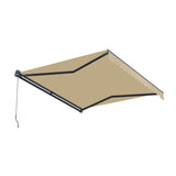 Aleko Moroccan Semi-Cassette Motorized Patio Awning - Desert Sand - 20 x 10 Feet