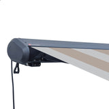 Aleko Italian Full Cassette Motorized Patio Awning with App and Remote Control – Beige/Bianco Striped - 20 x 10 Feet | AF20X10BEIBNC-AP