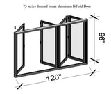 Eris Home Aluminum BiFold Door - 120″ x 96″ Outswing (1L3R) ﻿BFO-12096-1L3R