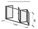 Eris Home Aluminum BiFold Door – 144″ x 96″ Outswing (1L3R) BFO-14496-1L3R