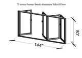 Eris Home Aluminum BiFold Door – 144″ x 80″ Outswing (1L3R) BFO-14480-1L3R