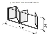 Eris Home Aluminum BiFold Door – 144″ x 80″ Outswing (1R3L) BFO-14480-1R3L