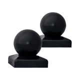 Aleko Large Cap for Driveway Gate Post - 3.5 x 3.5 Inches - Black - Lot of 2