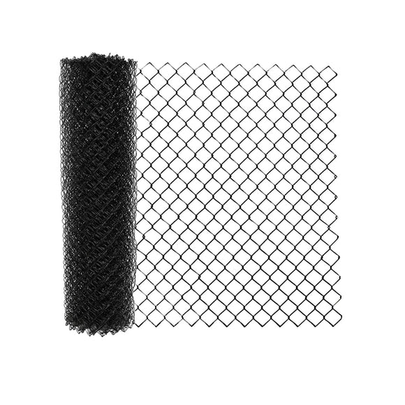 Aleko Galvanized Steel Chain Link Fence Fabric - 4 x 50 Feet - 9.5 AW Gauge - Black