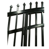 Aleko Steel Dual Swing Driveway Gate with Built-In Pedestrian Door - VIENNA Style - 12 x 7 Ft DGP12VIENNA-AP