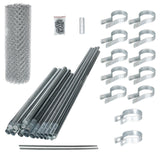 Aleko Galvanized Steel Chain Link Fence - Complete Kit - 6 x 50 Feet - 12.5 AW Gauge