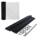 Aleko Galvanized Steel Chain Link Fence – Complete Kit – 4x50 ft. – 9.5 AW Gauge - Black