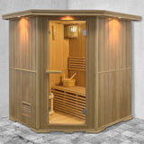 Aleko Canadian Hemlock Wet Dry Indoor Sauna - 6 kW UL Certified Heater - 6 Person SKD6HEM-AP