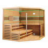 Aleko Canadian Hemlock Indoor Wet Dry Sauna with LED Lights - 6 kW UL Certified Heater - 6 Person