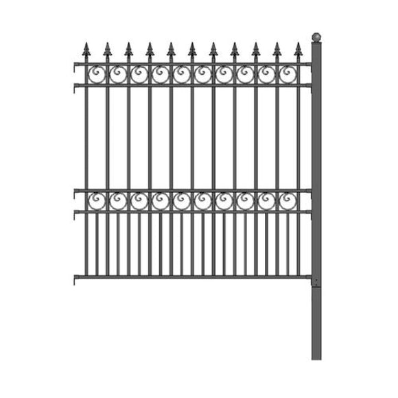 Aleko Diy Steel Iron Wrought High Quality Ornamental Fence London Style 5.5 X 5 Ft Fencelondiy5X5.5-Ap Diy Fence Kits