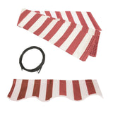 Aleko Half Cassette Motorized Retractable LED Luxury Patio Awning - 13 x 10 Feet - Red and White Stripes AWCL13X10RDWT05-AP Aleko Motorized 