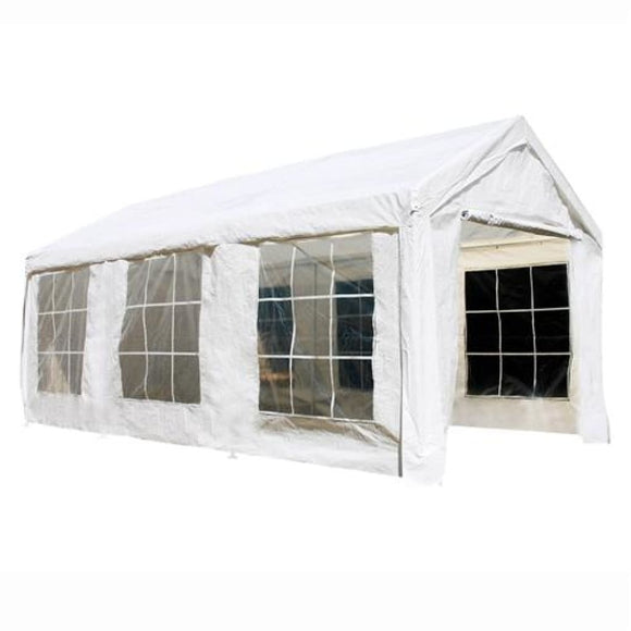 Aleko Heavy Duty Outdoor Canopy Tent with Sidewalls and Windows - 10 X 20 FT - White CPWT1020-AP Supplies and Accessories