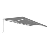 Aleko Motorized Retractable Patio Awning 12x10 Feet Gray AWM12X10GY80-AP White Frame Motorized Retractable Awnings 12 x 10 Ft