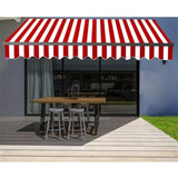 Aleko Motorized Retractable Patio Awning 20x10 Feet Red and White Striped AWM20X10REDWHSTR-AP Motorized Retractable Awnings 20 x 10 Ft