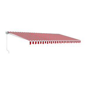 Aleko Motorized Retractable Patio Awning 20X10 Feet Red And White Striped Awm20X10Redwhstr-Ap Motorized Retractable Awnings 20 X 10 Ft