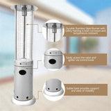 Aleko Outdoor Patio Cylinder Propane Space Heater with Adjustable Thermostat - 40,000 BTU - Silver EPHRSIL-AP Aleko Patio Heaters