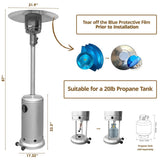 Aleko Outdoor Propane Patio Heater with Adjustable Thermostat - 44,000 BTU - Silver EPHSSIL-AP Aleko Patio Heaters