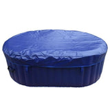 Aleko Oval Inflatable Hot Tub Spa With Drink Tray and Cover 2 Person 145 Gallon Dark Blue HTIO2BLD-AP Hot Tubs