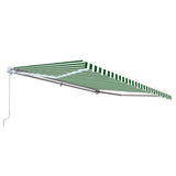 Aleko Retractable Patio Awning 10 x 8 Feet Green and White Striped AW10X8GWSTR00-AP Retractable Awnings 10 x 8 Ft.