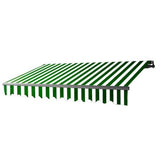Aleko Retractable Patio Awning 10 x 8 Feet Green and White Striped AW10X8GWSTR00-AP Retractable Awnings 10 x 8 Ft.
