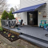 Aleko Retractable Patio Awning 10x8 Feet Blue AW10X8BLUE30-AP Retractable Awnings 10 x 8 Ft.
