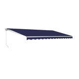 Aleko Retractable Patio Awning 10X8 Feet Blue Aw10X8Blue30-Ap Retractable Awnings 10 X 8 Ft.