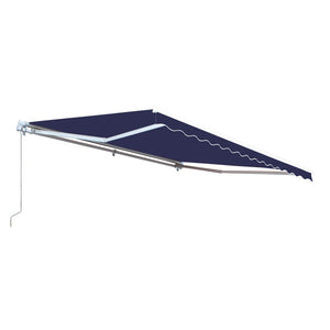 Aleko Retractable Patio Awning 10X8 Feet Blue Aw10X8Blue30-Ap Retractable Awnings 10 X 8 Ft.