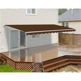 Aleko Retractable Patio Awning 10X8 Feet Brown Aw10X8Brown36-Ap Retractable Awnings 10 X 8 Ft.