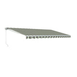 Aleko Retractable Patio Awning 10X8 Feet Multi Striped Green Aw10X8Mstrgr58-Ap Retractable Awnings 10 X 8 Ft.