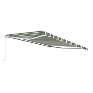Aleko Retractable Patio Awning 10X8 Feet Multi Striped Green Aw10X8Mstrgr58-Ap Retractable Awnings 10 X 8 Ft.