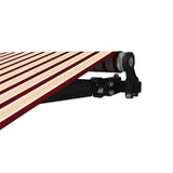 Aleko Retractable Patio Awning 10x8 Feet Multi-Striped Red AW10X8MSTRRE19-AP Retractable Awnings 10 x 8 Ft.