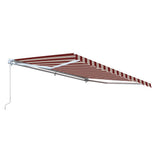 Aleko Retractable Patio Awning 10x8 Feet Multi-Striped Red AW10X8MSTRRE19-AP White Frame Retractable Awnings 10 x 8 Ft.