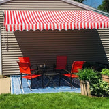 Aleko Retractable Patio Awning 10x8 Feet Red and White Striped AW10X8RWSTR05-AP Retractable Awnings 10 x 8 Ft.