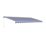 Aleko Retractable Patio Awning 12X10 Feet Blue And White Striped Aw12X10Bwstr03-Ap Retractable Awnings 12 X 10 Ft