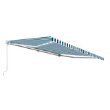 Aleko Retractable Patio Awning 12x10 Feet Blue and White Striped AW12X10BWSTR03-AP White Frame Retractable Awnings 12 x 10 Ft