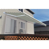 Aleko Retractable Patio Awning 12x10 Feet Multi Striped Green AW12X10MSTRGR58-AP Retractable Awnings 12 x 10 Ft