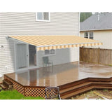 Aleko Retractable Patio Awning 12X10 Feet Multi Striped Yellow Aw12X10Mstry315-Ap Retractable Awnings 12 X 10 Ft