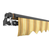 Aleko Retractable Patio Awning 12x10 Feet Multi Striped Yellow AW12X10MSTRY315-AP Retractable Awnings 12 x 10 Ft