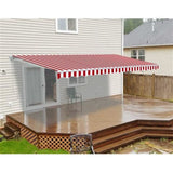 Aleko Retractable Patio Awning 12X10 Feet Red And White Striped Aw12X10Rwstr05-Ap Retractable Awnings 12 X 10 Ft