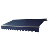 Aleko Retractable Patio Awning 13x10 Feet Blue AW13X10BLUE30-AP Black Frame Retractable Awnings 13 x 10 Ft