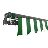 Aleko Retractable Patio Awning 13x10 Feet Green and White Striped AW13X10GWSTR00-AP Retractable Awnings 13 x 10 Ft