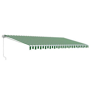Aleko Retractable Patio Awning 13X10 Feet Green And White Striped Aw13X10Gwstr00-Ap Retractable Awnings 13 X 10 Ft