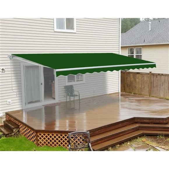 Aleko Retractable Patio Awning 13X10 Feet Green Aw13X10Green39-Ap Retractable Awnings 13 X 10 Ft