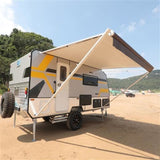 Aleko Retractable RV/Patio Awning 20 x 8 Feet Brown Striped RVAW20X8BRSTR34-AP RV Awnings Non Motorized 20 x 8 Ft