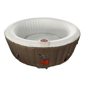 Aleko Round Inflatable Hot Tub Spa With Cover 4 Person 210 Gallon Brown and White HTIR4BRW-AP Hot Tubs