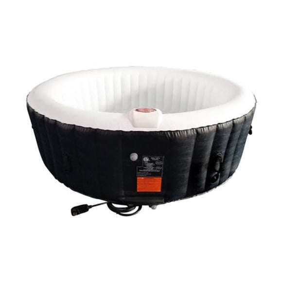 Aleko Round Inflatable Hot Tub Spa With Cover 6 Person 265 Gallon Black and White HTIR6BKW-AP Hot Tubs